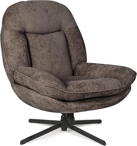 1 paquete de 1 silla giratoria libre de 360 para sala de estar, ligeramente mecedora de 20, respaldo tapizado de 24 pulgadas de alto, diseño