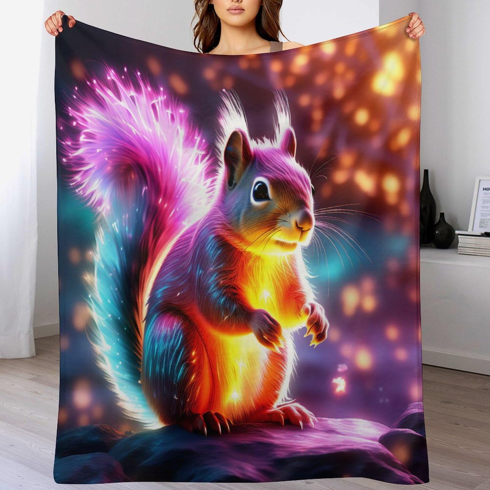 Couverture écureuil chaude pour des soirées cocooning sur le canapé