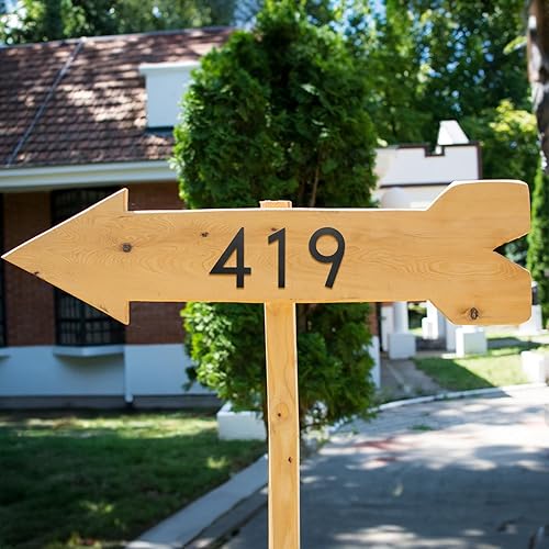 Miniatura 4 de Número de buzón de 3 pulgadas, números de casa modernos de acero inoxidable negro mate, números de puerta autoadhesivos para apartamentos y oficinas