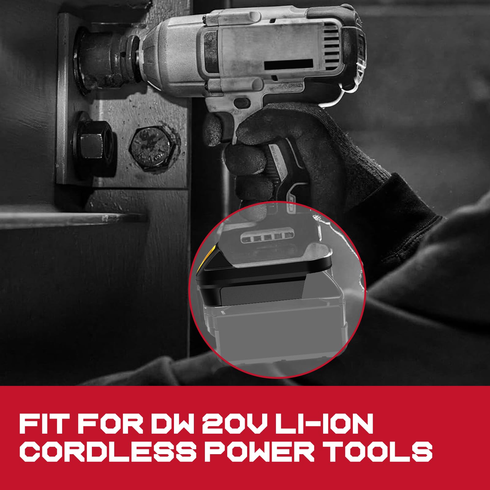 MIL18DL - Convertidor adaptador para batería Milwaukee a De Walt, para batería de litio Milwaukee M18 de 18 V convierte a batería de litio De Walt de 20 V, alimentación para herramientas inalámbricas