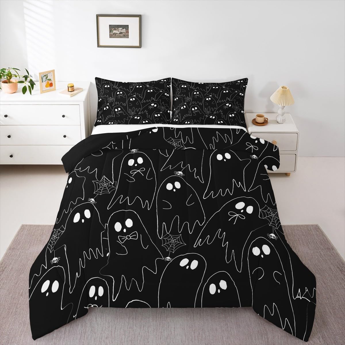 Feelyou Yin Yang Comforter Set Boho Trippy Tree Comforter for Kids Teens Oriental Bedding Set Life Traditional Ying Yang Duvet Set Room Decor 3Pcs with 2 Pillow Case Queen Size Boys