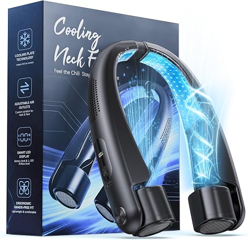 Yannovus Portable Neck Fan with Cooling Plates, 6000mAh N…