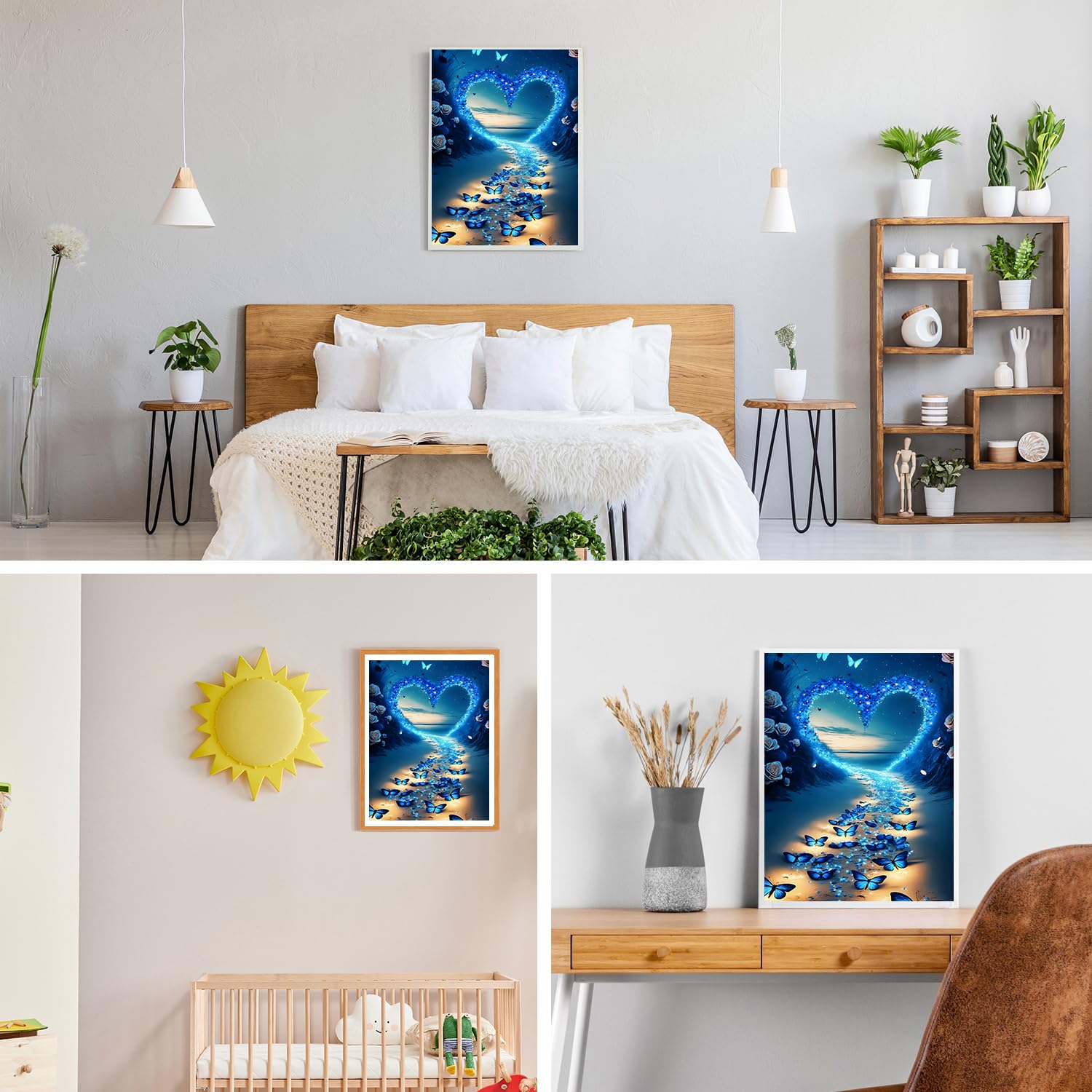 GDYEEH 5D Oiseaux Peinture Diamant Painting Kit, DIY Fleurs Art Du Diamant Complet Kits, Oiseaux D'amour Diamond Art Strass Point De Croix Painting Pour Adultes Débutants Maison Décor 30X40cm