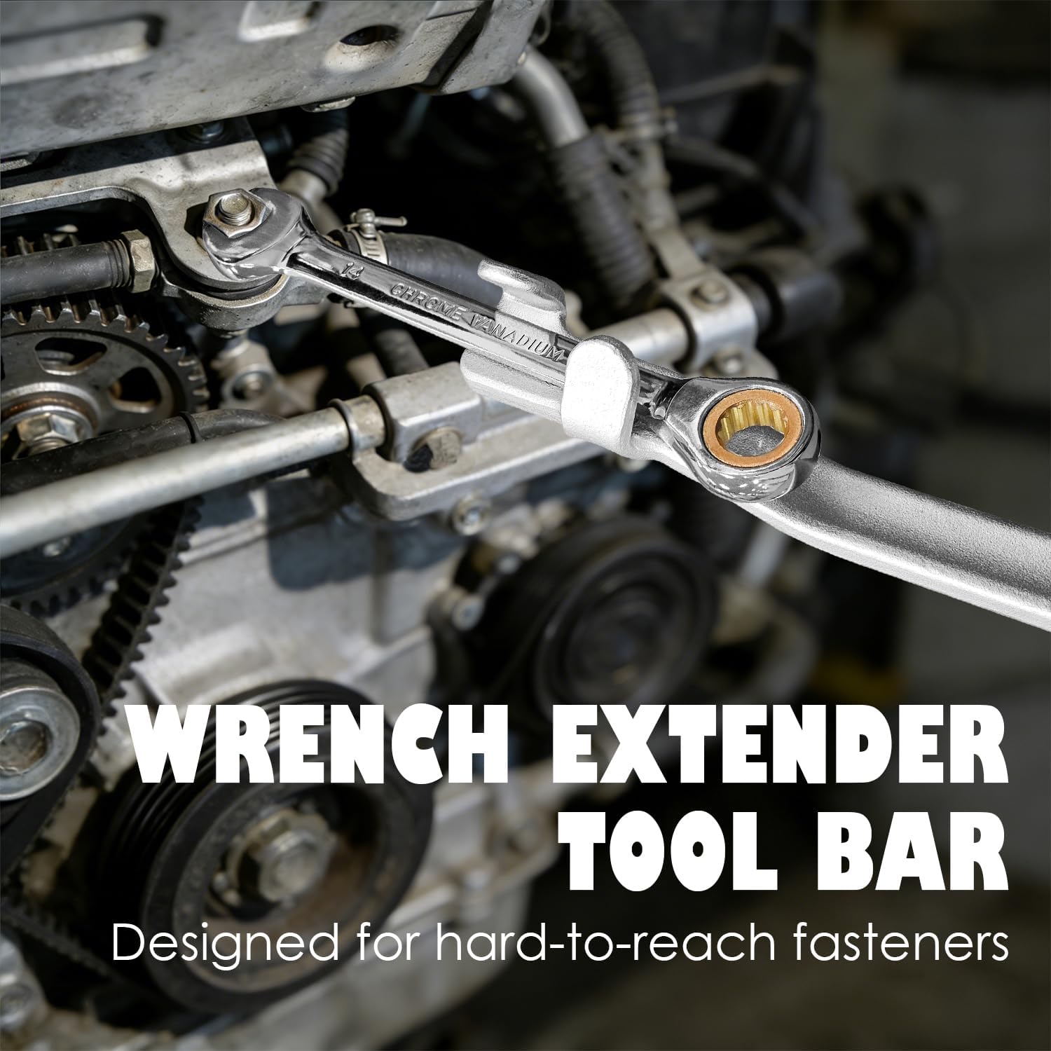 2Pcs Upgrade Wrench Extender Tool with Magnet, Universal Wrench Extension Bar with 1/2 Inch Drive & 21mm Torque Adaptor for Automotive Mechanics Repair