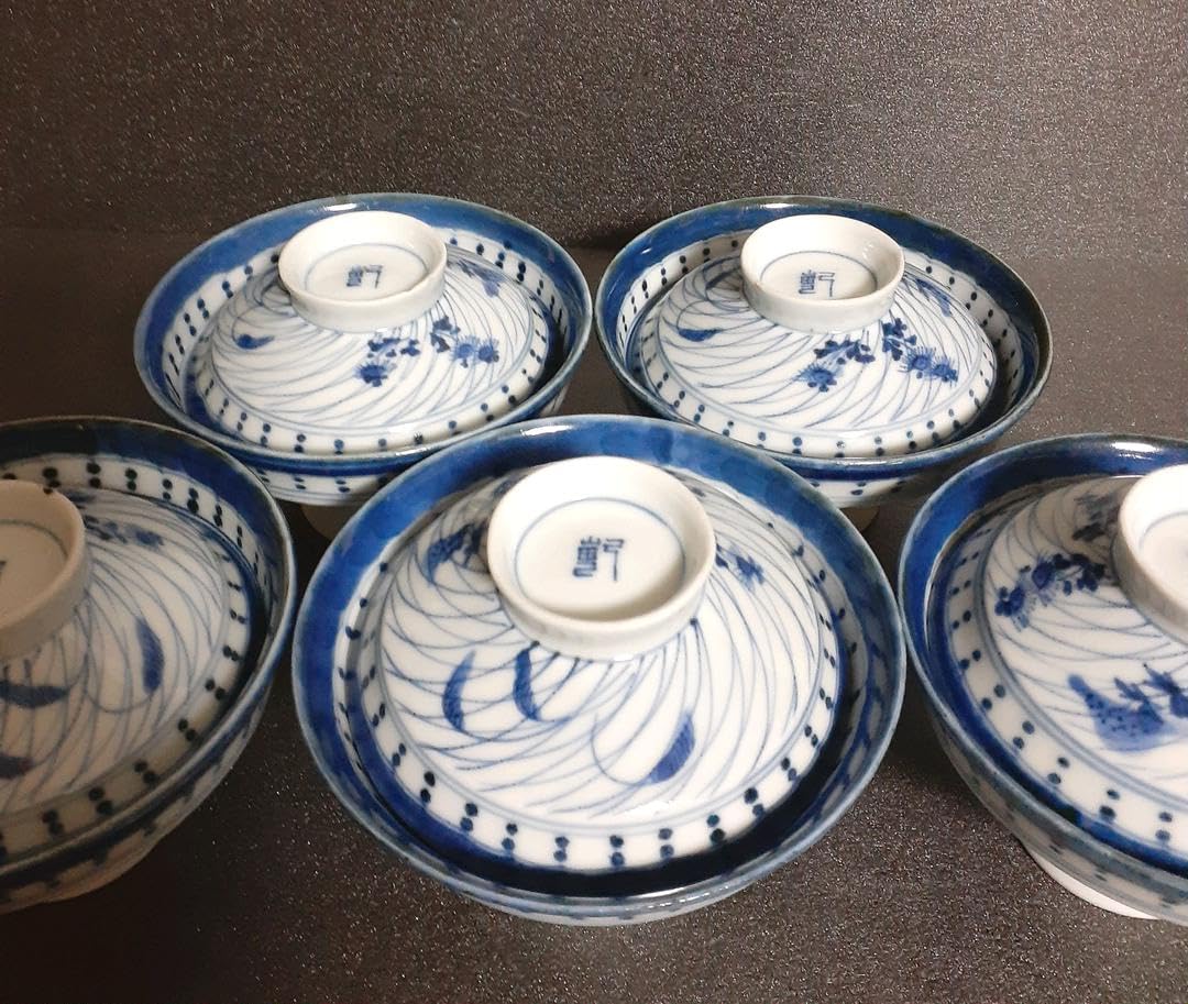 江戸時代初期　初期伊万里　染付　草花図 碗　茶碗　呼び継ぎあり　陶片　古陶磁器 本物保証❗️】江戸時代初期 初期伊万里 染付草花図 18.9cm皿 1