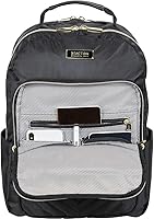 Vista 3 de Kenneth Cole REACTION - Mochila Chelsea Chevron para mujer, para laptop y tablet de 15 pulgadas, Negro, Tamaño único
