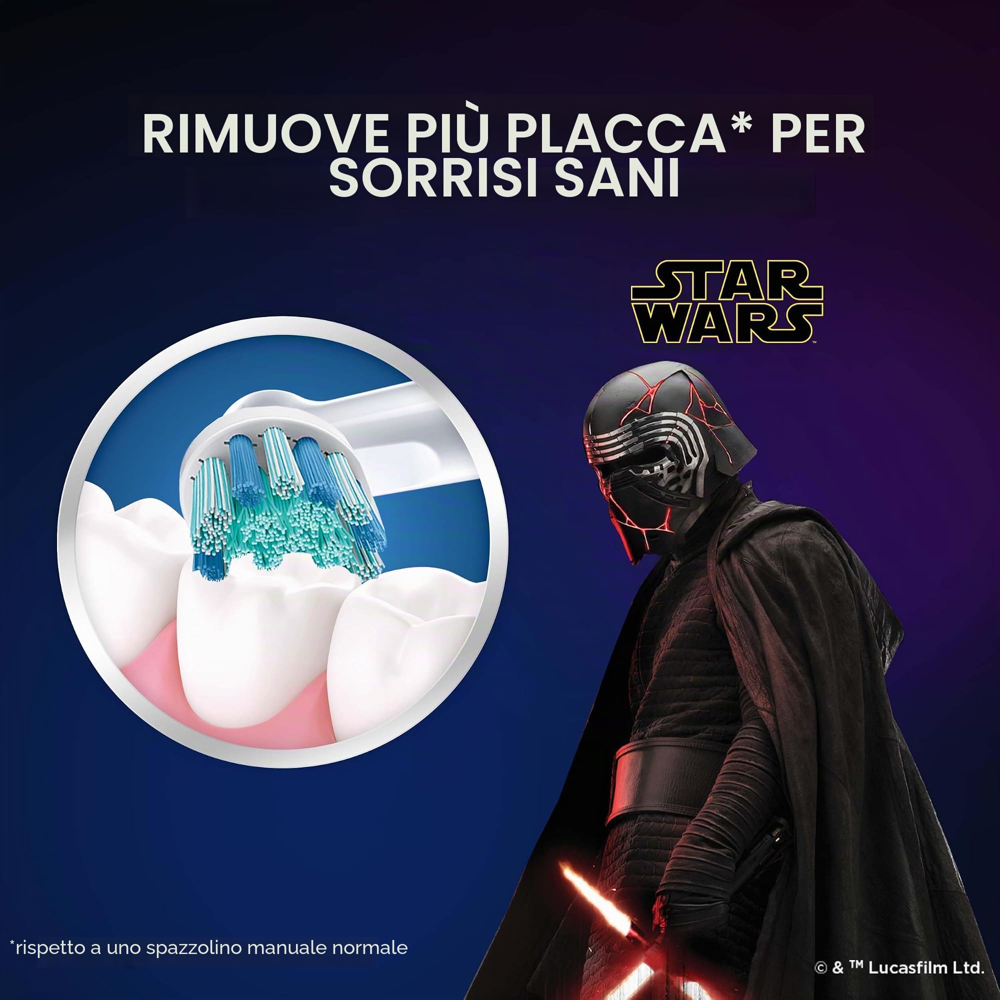 Spazzolino Elettrico Ricaricabile Oral-B Kids Braun, 1 Manico Con Personaggi Di Star Wars, 1 Custodia Da Viaggio, Per Età Da 3 Anni
