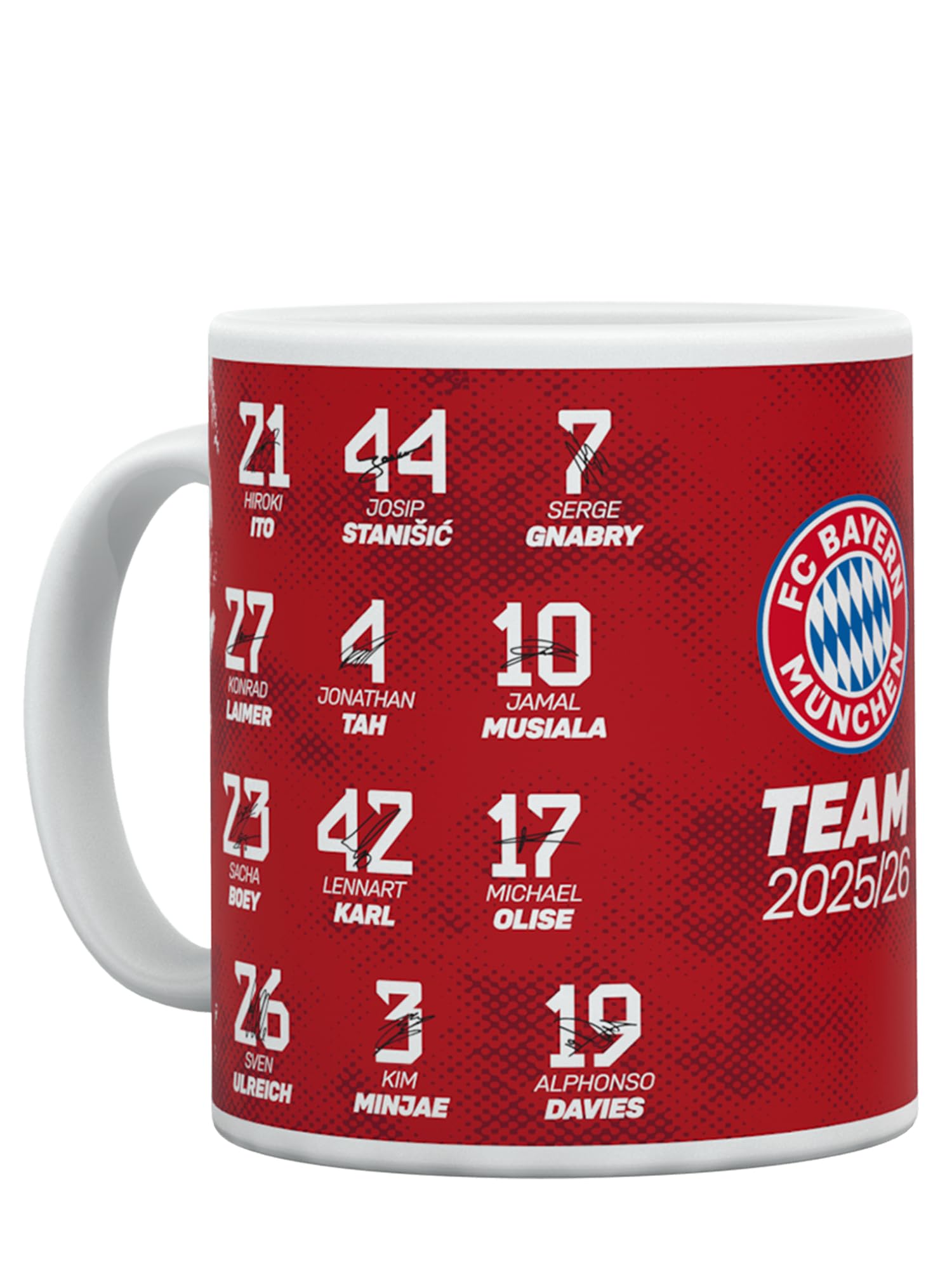 FC Bayern München I Tasse Signature 2025-26I Rot I 0,3 l Gedruckte Unterschriften der Spieler - 3