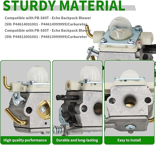 Miniatura 5 de A021004331 Carburador con kit de filtro compatible con Echo PB-580 PB-580T WTA-35 Echo Backpack Soplador
