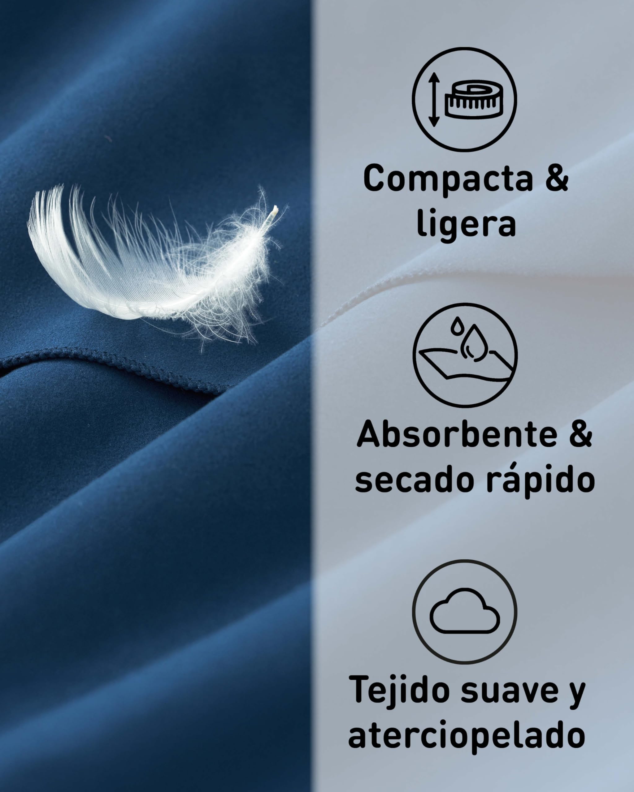 Fit-Flip Toalla Microfibra Gimnasio - compacta, Ultraligera y de Secado rápido – Toallas para Gym, Piscina, Viaje, Natacion y Playa Grande