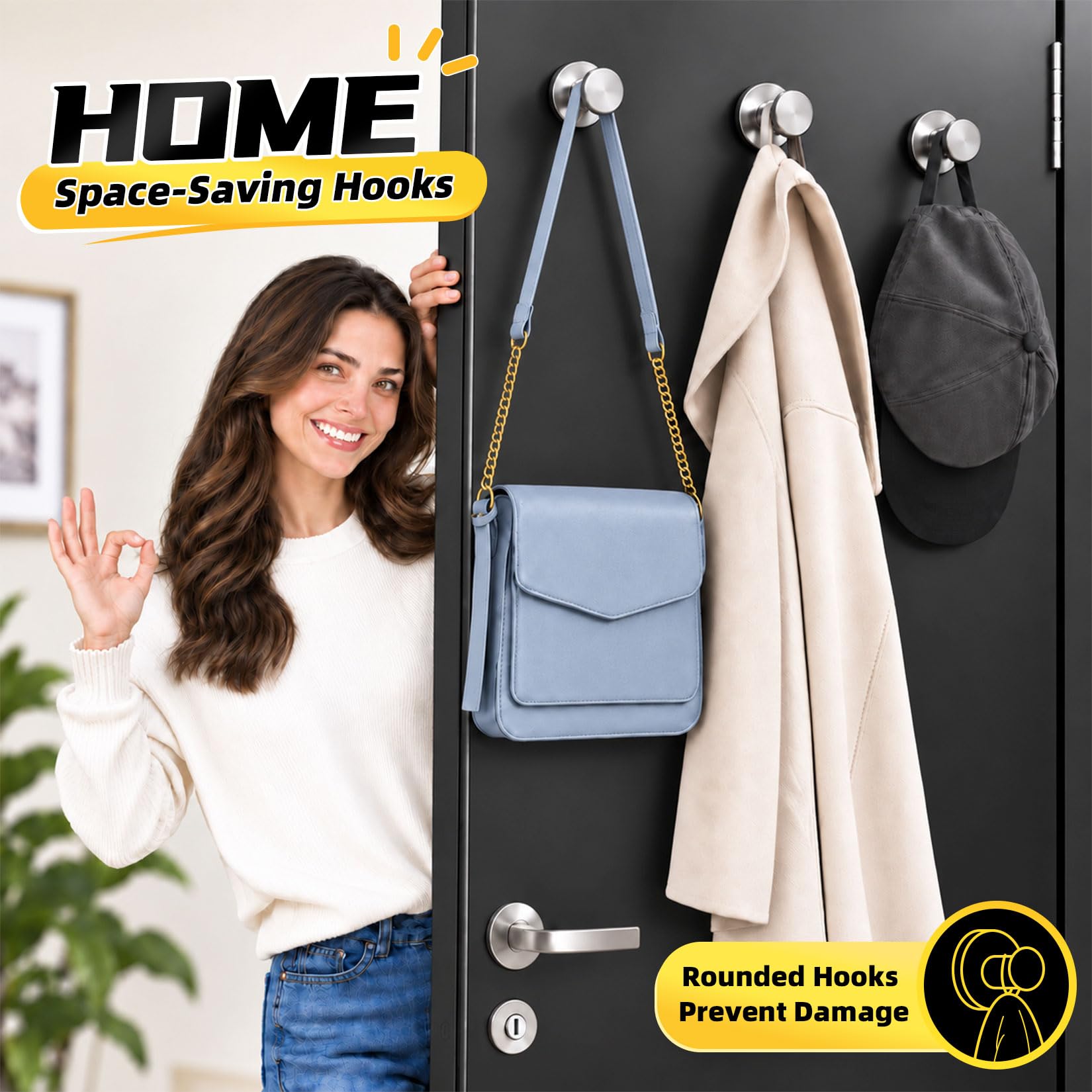 3Pcs Magnetic Hooks, 150lb Silver Magnetic Hooks for Cruise Cabins — Amazon image 2