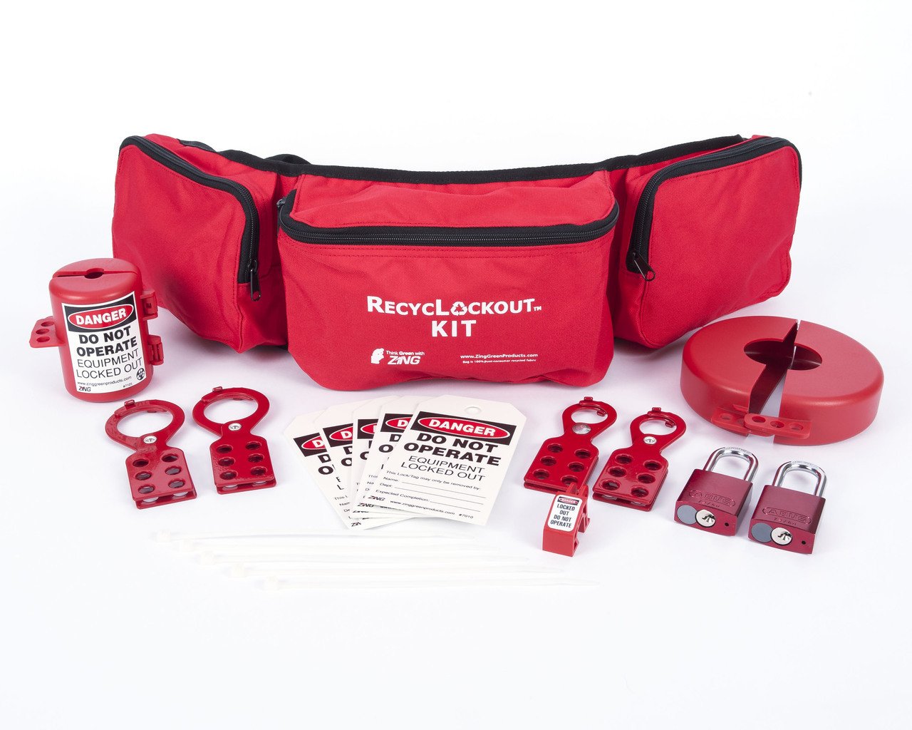 ZING Lockout/Tagout Kit, Filled, Electrical, Red: Industrial Lockout ...