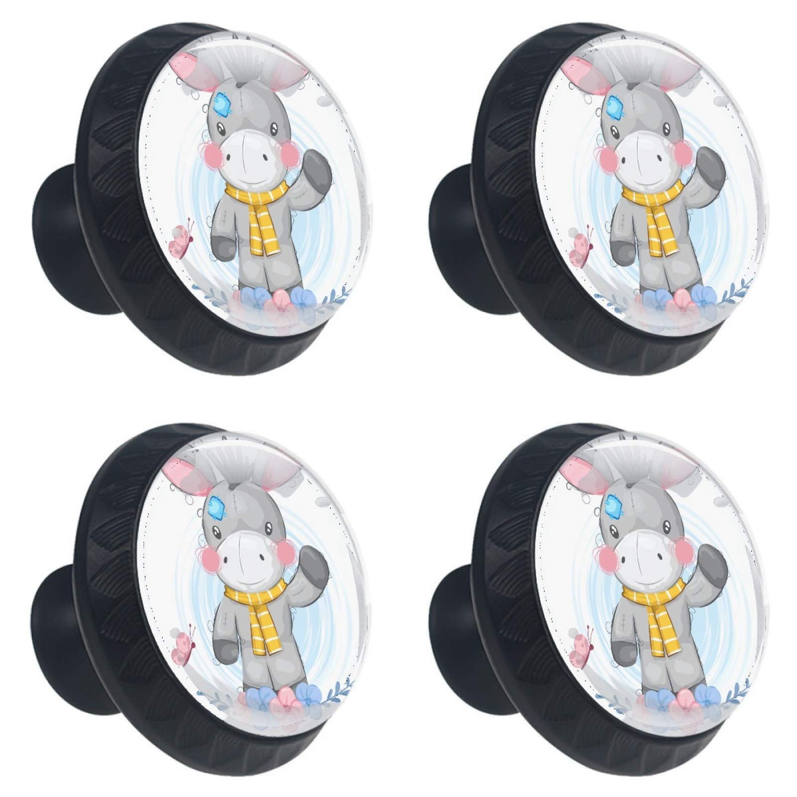 Boutons en verre de qualité supérieure motif âne mignon pour sublimer vos placards