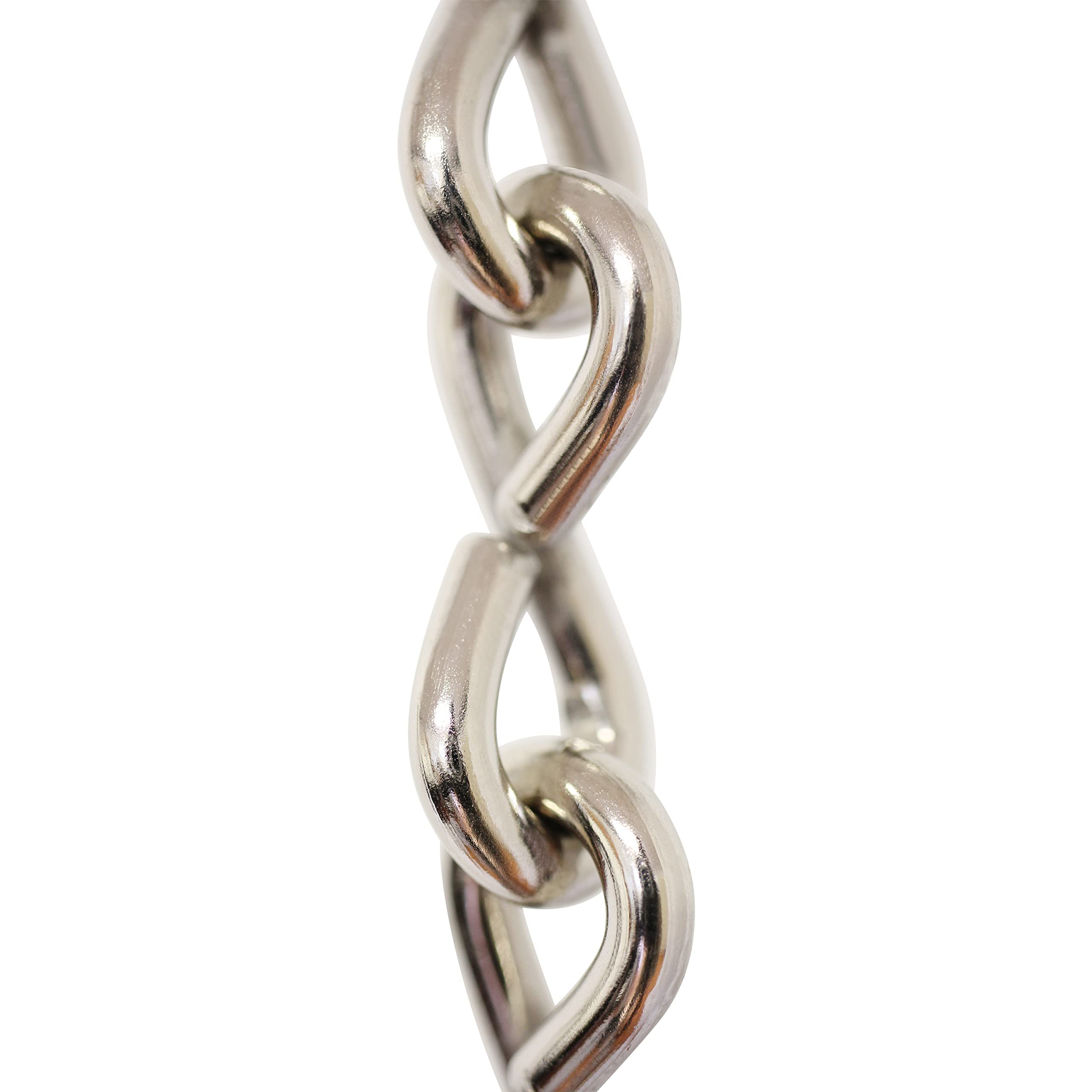 RCH Hardware CH-S50-06-PN Steel Basket Chain 5 Gauge, Polished Nickel (1 Foot)