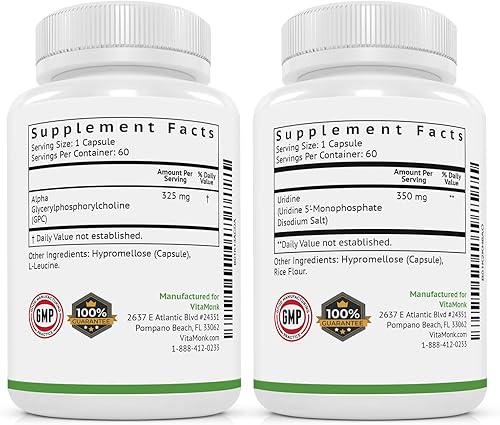 B073WKNLFS_image_6 Alpha GPC y Uridine Stack  Mr Happy Stack  Monofosfato de uridina sin rellenos artificiales  Los suplementos de colina biodisponibles promueven la