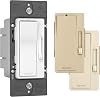 Legrand radiant RH4FBL3PTCCCV6 0-10V Preset Decorator Rocker Dimmer Light Switch with Locator Light for Flourescent Light Fixtures, Single Pole3-Way, WhiteLight AlmondIvory 1 Count