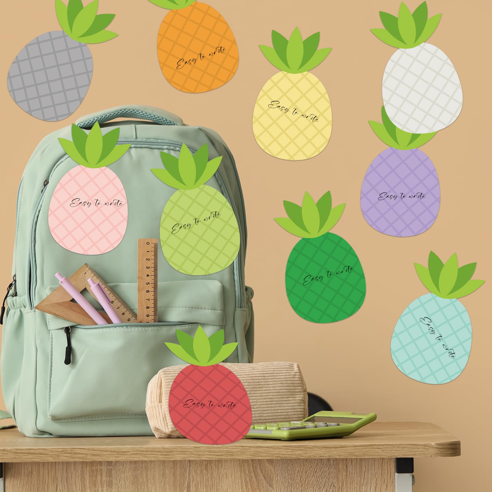 12 Pcs Pineapple Shape Sticky Notes Cute Pineapple Sticky Notepad Colorful Self Sticky Memo Pads Funny Fruit Shaped Post Notes Mini Removable Note for Office School Stationery Supplies Party Gift