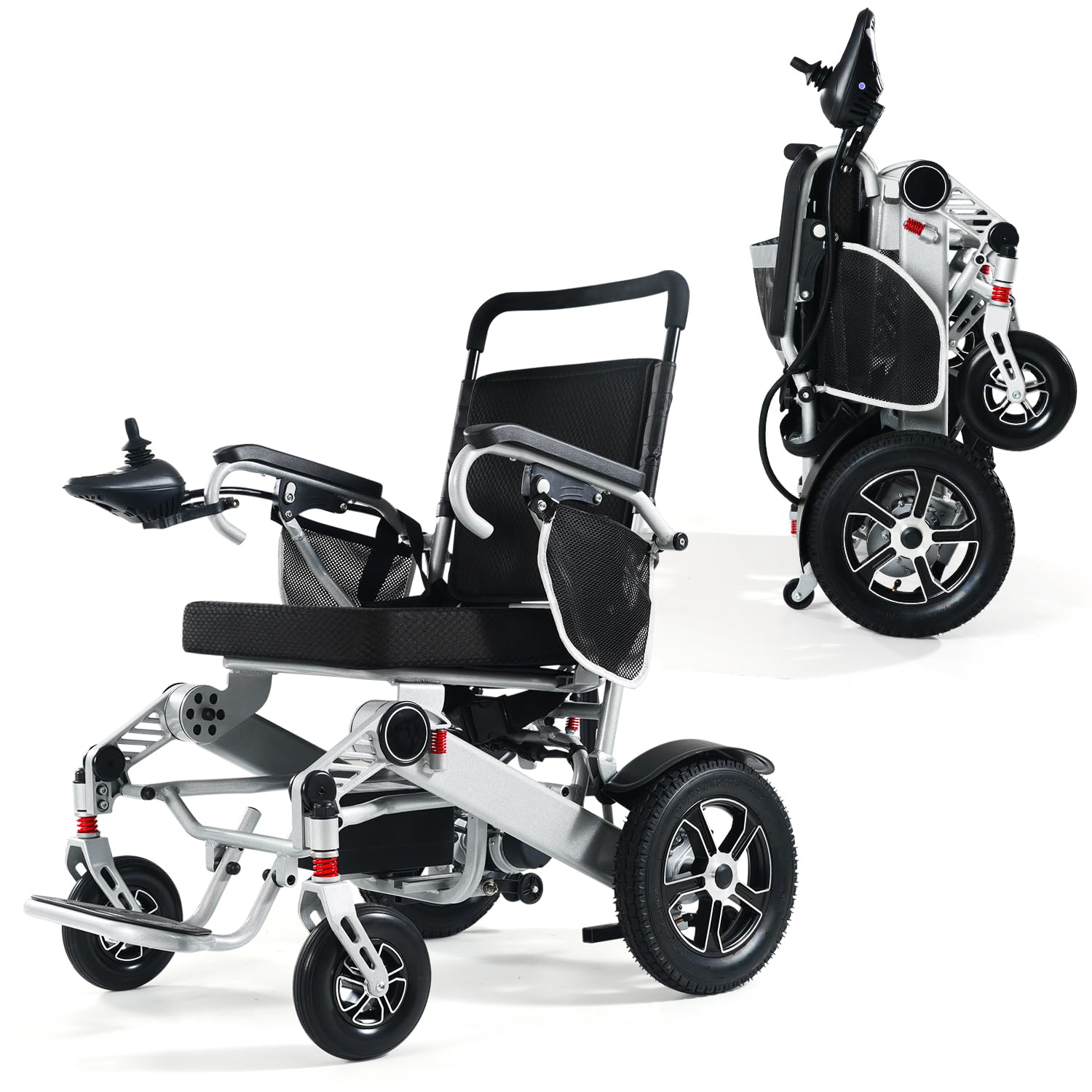Electric Wheelchair for Adults Intelligent Power Wheelchairs Lightweight Foldable All Terrain Motorized Wheelchair for Seniors,15+ Miles Travel Range,Liftable Armrest, Airline Approved (15 Miles)