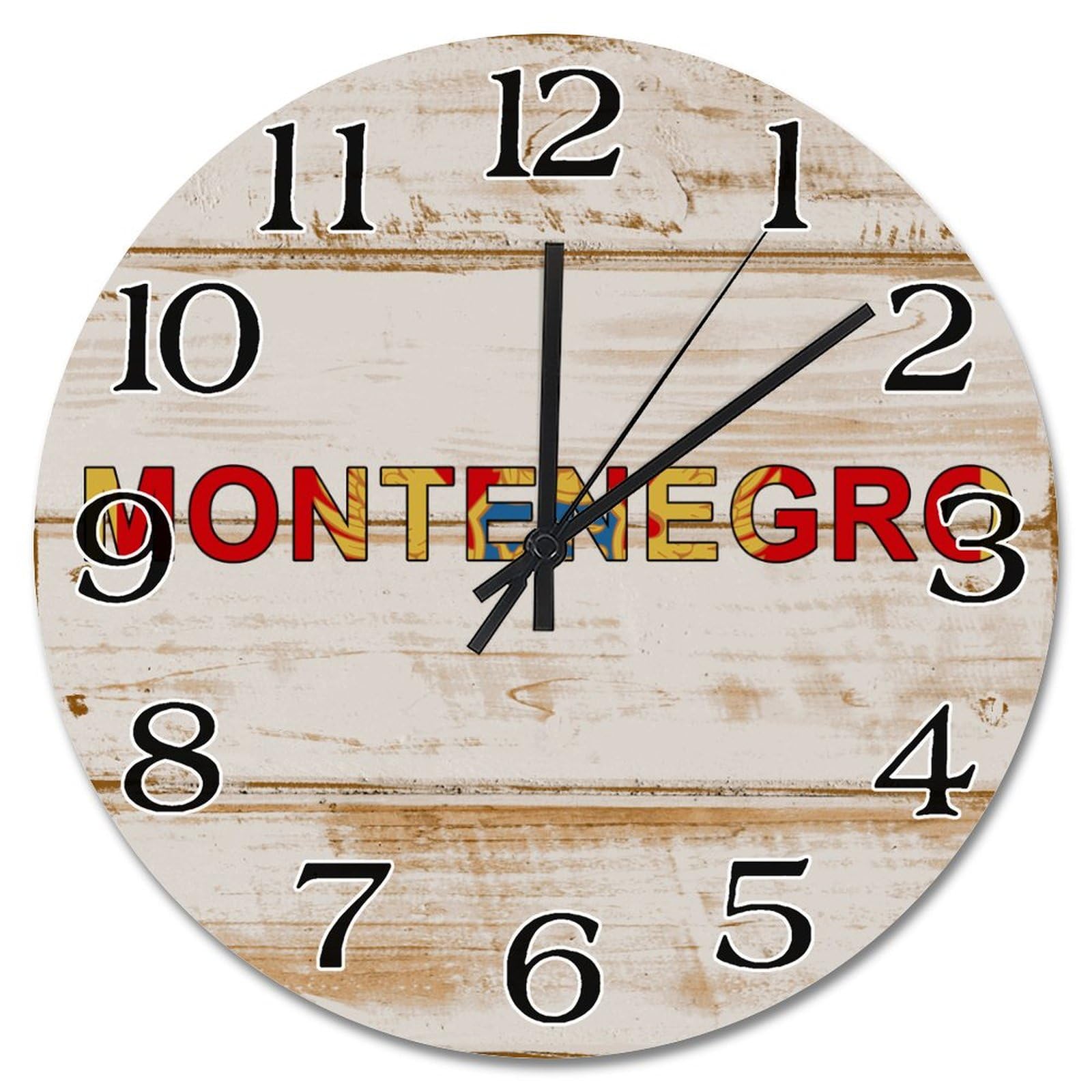 Horloge Monténégro silencieuse pour décorer la cuisine ou le bureau rustique