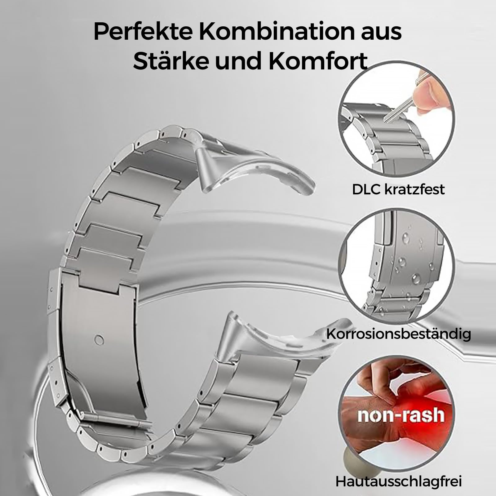 Bracelet en titane compatible avec Pixel Watch 4/3 41 mm/Pixel Watch 2 41 mm/Pixel Watch 41 mm, bracelet en métal pour Pixel Watch 4/3 45 mm, accessoire pour homme et femme