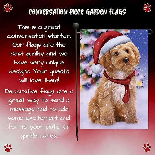 Miniatura 4 de Doggie of the Day Cockapoo - Banderas de jardín para perros  País de las Maravillas de Navidad  Doble cara  Regalo decorativo de primavera