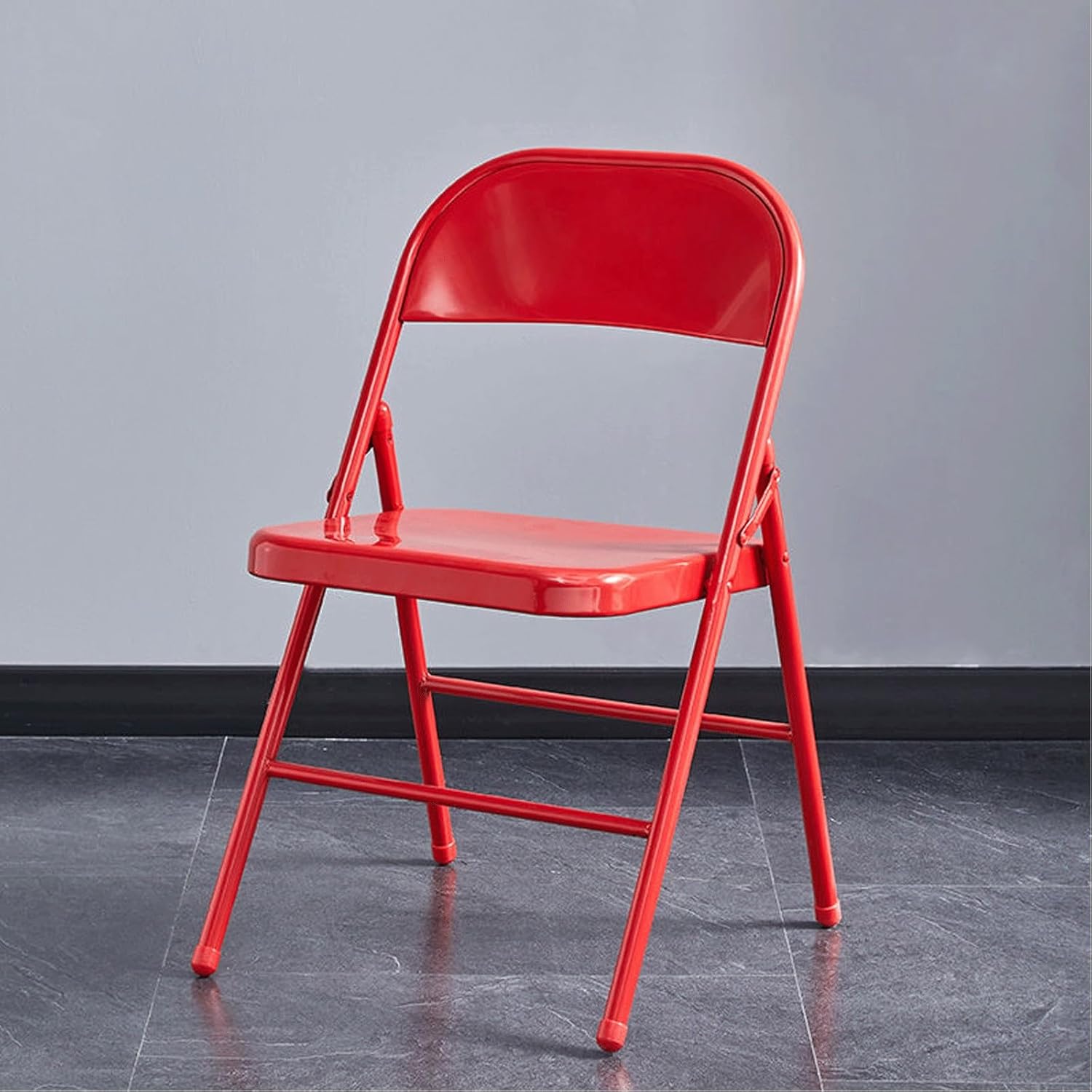Folding Chair Indoor Outdoor Portable Stackable Commercial Seat Yard Garden Events Office Wedding Party Picnic Kitchen Dining Camping Chair (Color : Red)