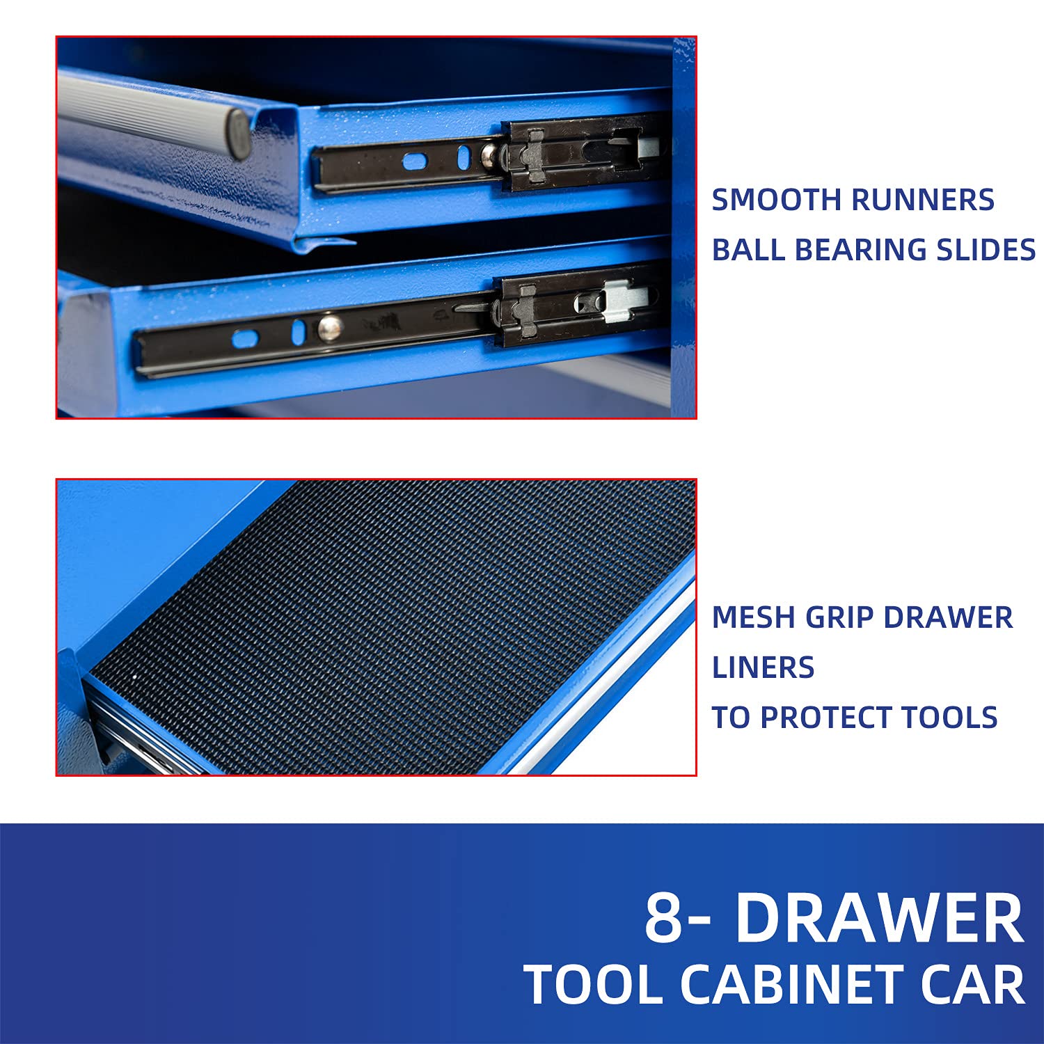 Suny Deals 8Drawer Rolling Tool Chest, High Capacity Tool Chest Tool