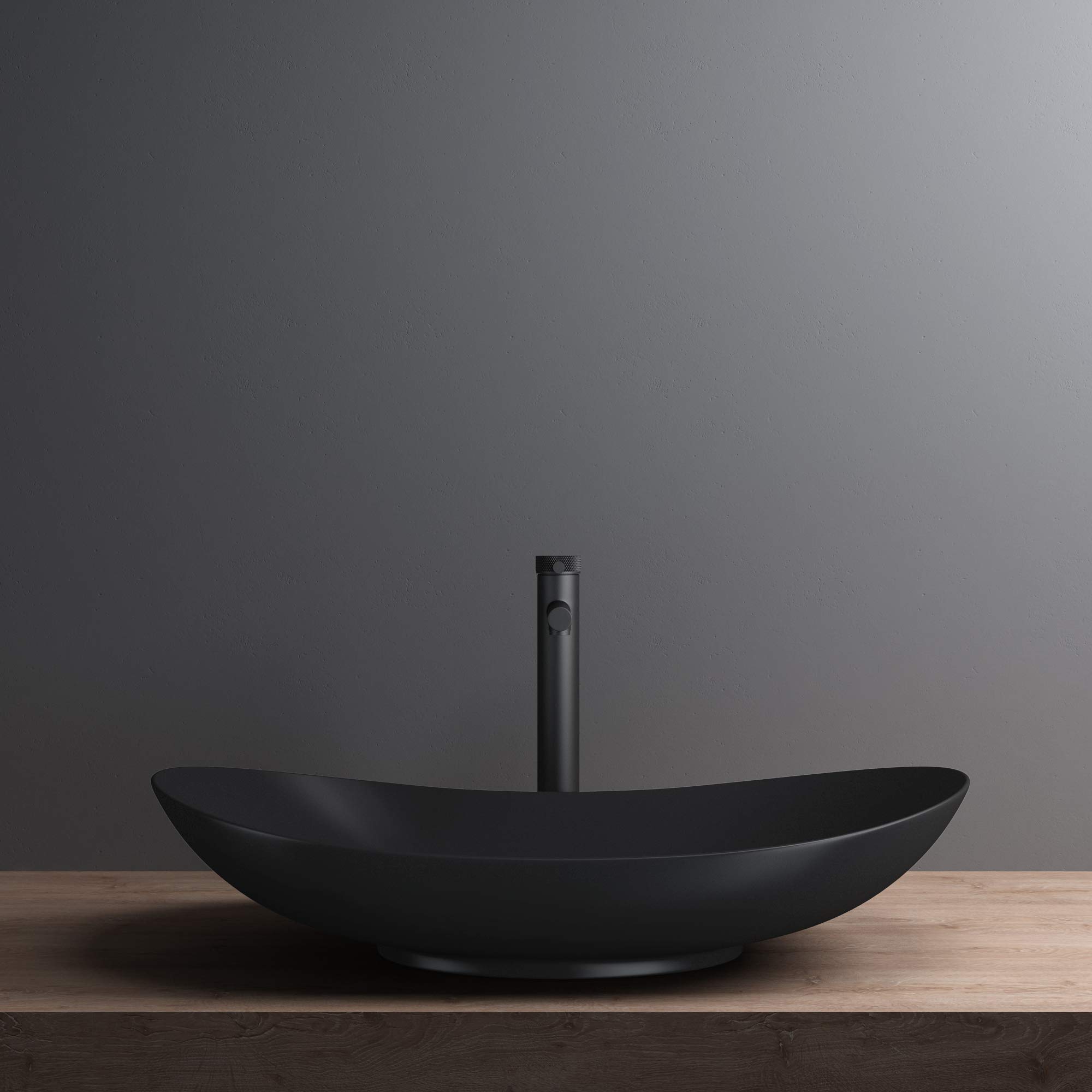 Mai & Mai Rubinetto Miscelatore Monocomando, Altezza 30.5cm, Nero Opaco | Rubinetto Bagno Lavabo Bidet Lavandino, WAO-7601-H