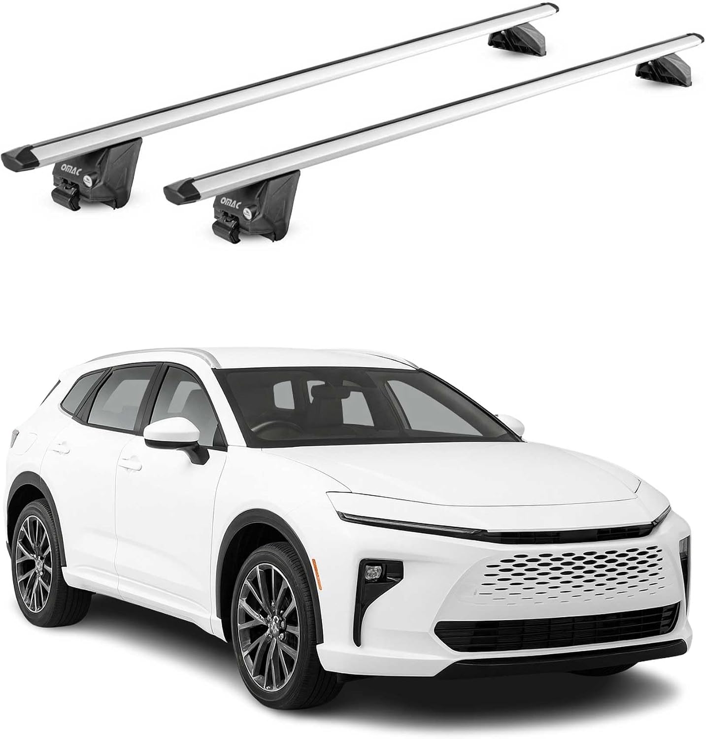 OMAC Roof Rack Cross Bars for Toyota Crown Signia 2025-2026 Heavy Duty-Lockable 220Lbs Aluminium Silver 2Pcs fits Cargo Carriers Kayak Canoe Bike Snowboard