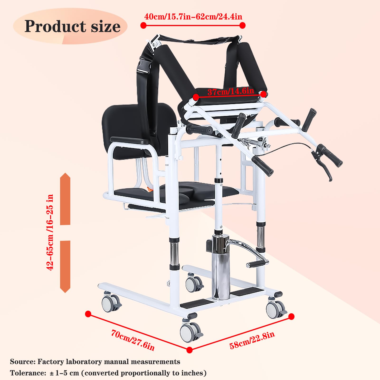 Sollevatore Paziente da Seduto a In Piedi per Anziani e Uso Domestico, Sedia a Rotelle Doccia Commode Mobile 4-in-1 Pesante, Capacità 440 lbs Altezza Regolabile 16-26" con Vaso Toilette Rimuovib blue