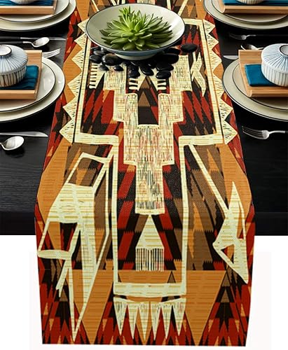 Camino de mesa de arpillera de lino, decoraciĂłn de flechas de los nativos americanos, caminos de mesa rectangulares para decoraciĂłn de fiestas, baby Camino de mesa de arpillera de lino, decoraciĂłn de flechas de los nativos americanos, caminos de mesa rectangulares para decoraciĂłn de fiestas, baby