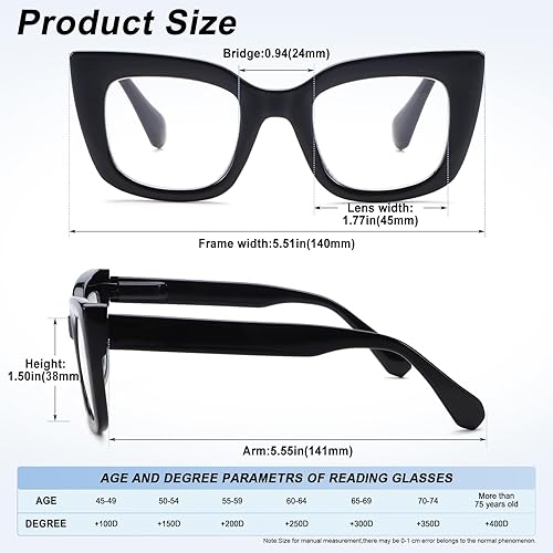 Miniatura 3 de VOGPOPER Paquete de 6 lentes de lectura de ojo de gato de gran tamaño, bloqueo de luz azul, lectores de computadora para mujeres y hombres, bisagra