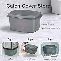 Vista 6 de Ourokhome Rallador de queso con asa, rallador de caja de acero inoxidable, triturador de verduras de cocina de 4 lados con recipiente para Negro