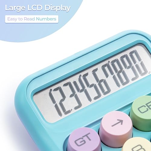 Miniatura 3 de M&G Calculadora de interruptor mecánico, pantalla LCD grande de 10 dígitos y calculadora de escritorio de botones grandes, calculadoras básicas