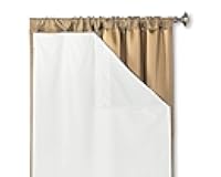 HLC.ME White Thermal Insulated 100% Blackout Curtain Liner for 63 inch Window Panels - Complete Darkness & Window Privacy, Energy Efficient, Noise Reducing - Hooks Included (2 Panels, 50 W x 60 inch)