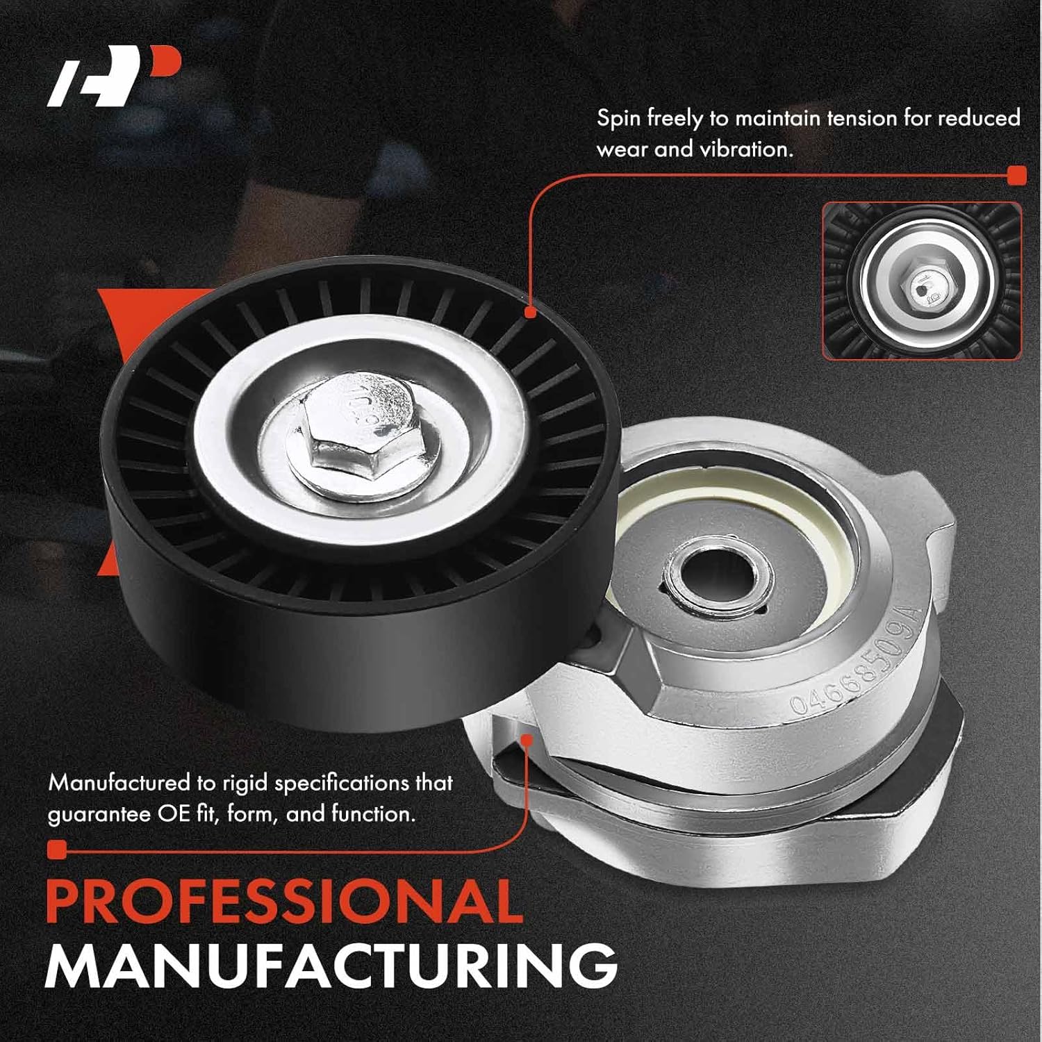 A-Premium Belt Tensioner Assembly with Pulley Compatible with Dodge Neon 2003-2005 &Chrysler PT Cruiser 2001-2010 2.4L, Replace# 04668509AB, 04668509AC