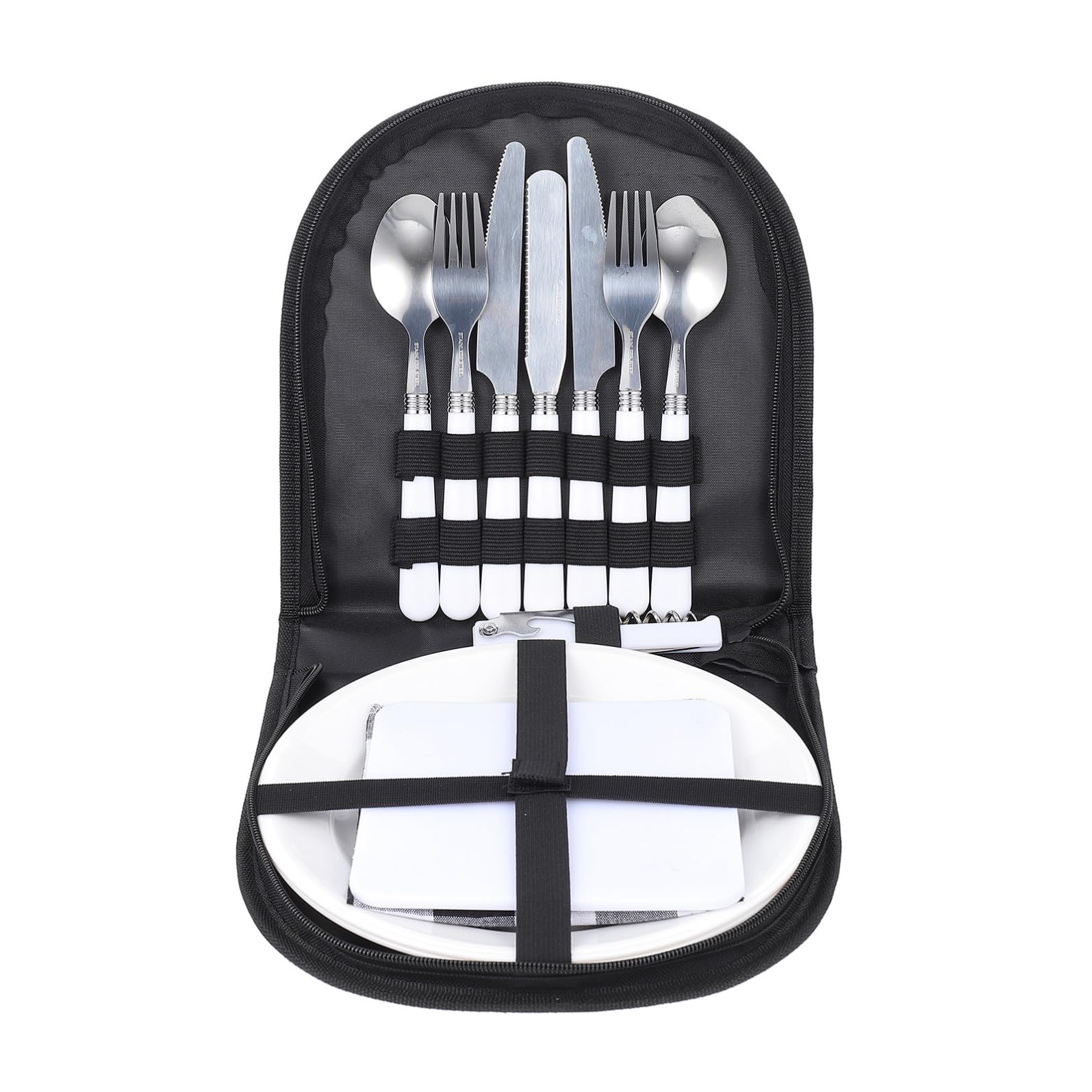 1 Ensemble Set de Couverts de Voyage, en Acier Inoxydable