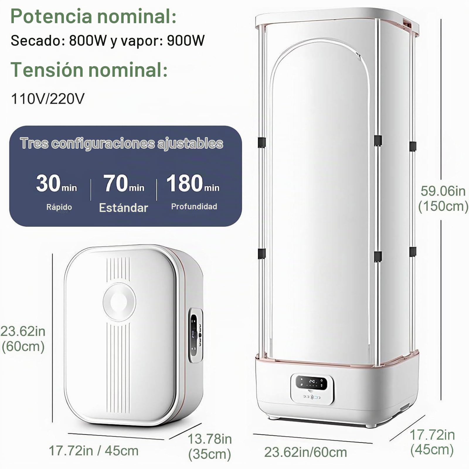 Plancha Ropa Vertical Máquina de Planchado Automática, Secadora de Ropa, Máquina de Secado a Vapor, Portátil, Doméstica, Máquina de Planchado de Secado de ácaros, Máquina Eliminación Arrugas
