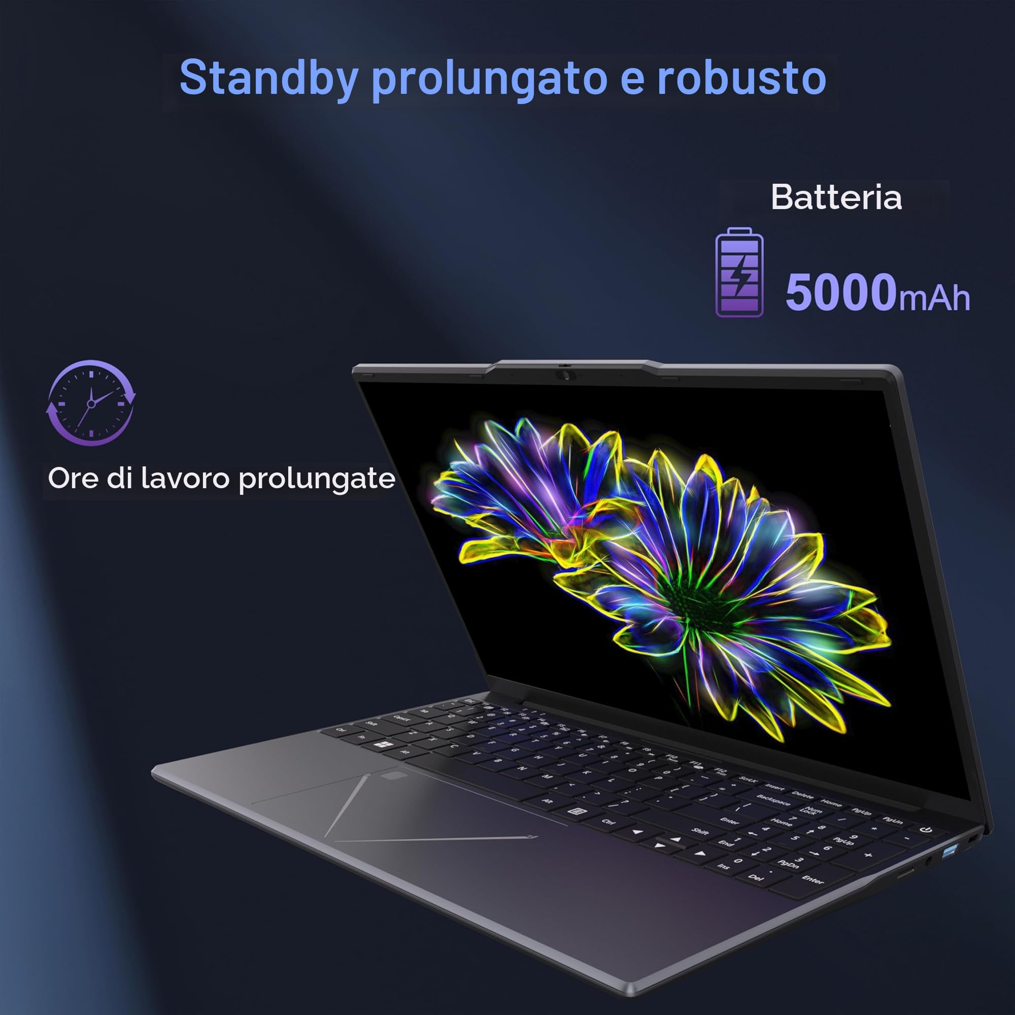 DREAMFYRE - Computer portatile Ryzen 5 Processore (fino a 3,70 GHz), 16 GB RAM, 512 GB SSD, schermo FHD 1920 x 1080, Wi-Fi 5 Dual Band, PC portatile versatile per ufficio, studenti e telelavoro.