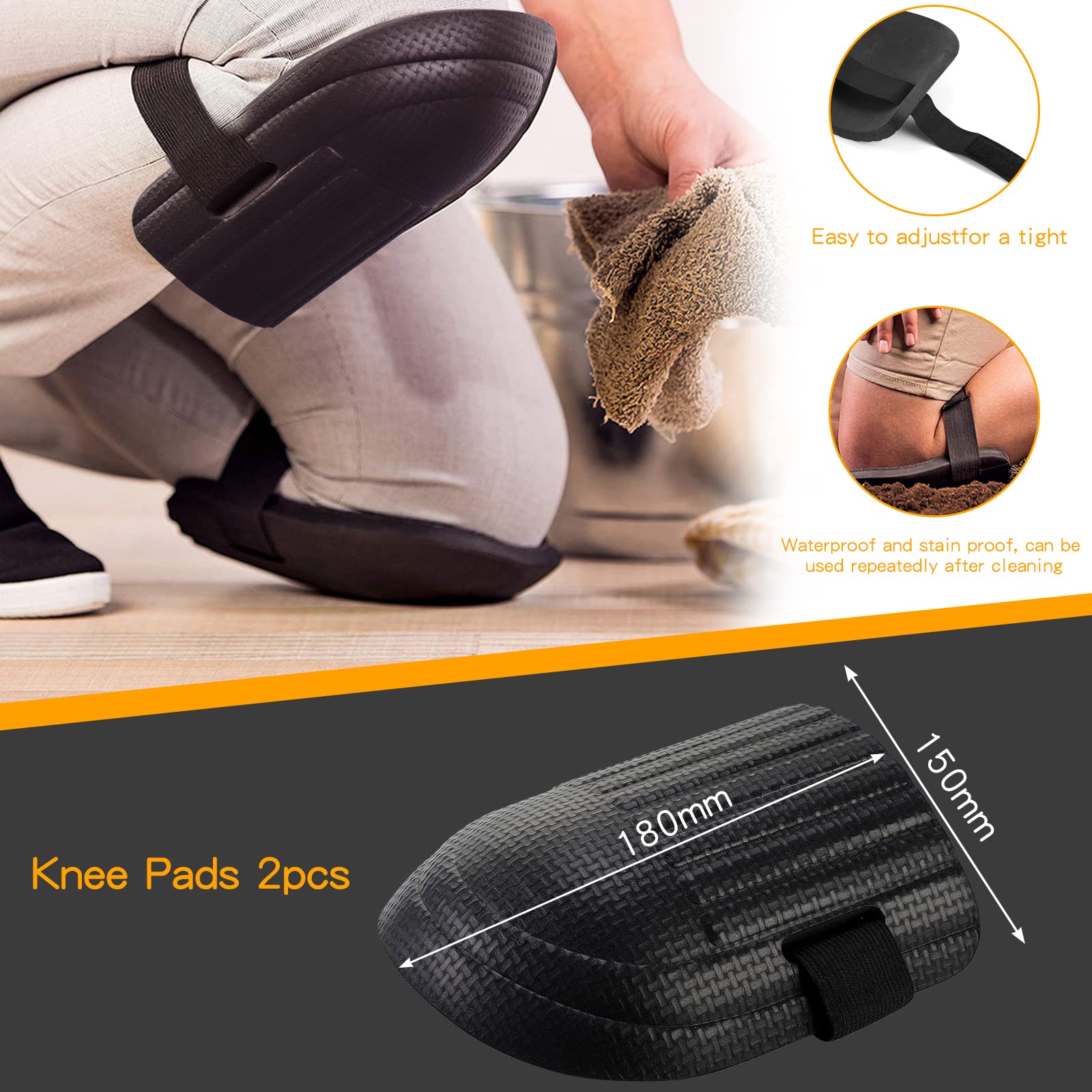Kit de instalación de pisos de madera,Herramientas de montaje de pisos laminados,Kit de suelo con 40 espaciadores, Barra de tracción resistente, Bloque de roscado sólido, Mazo de doble cara