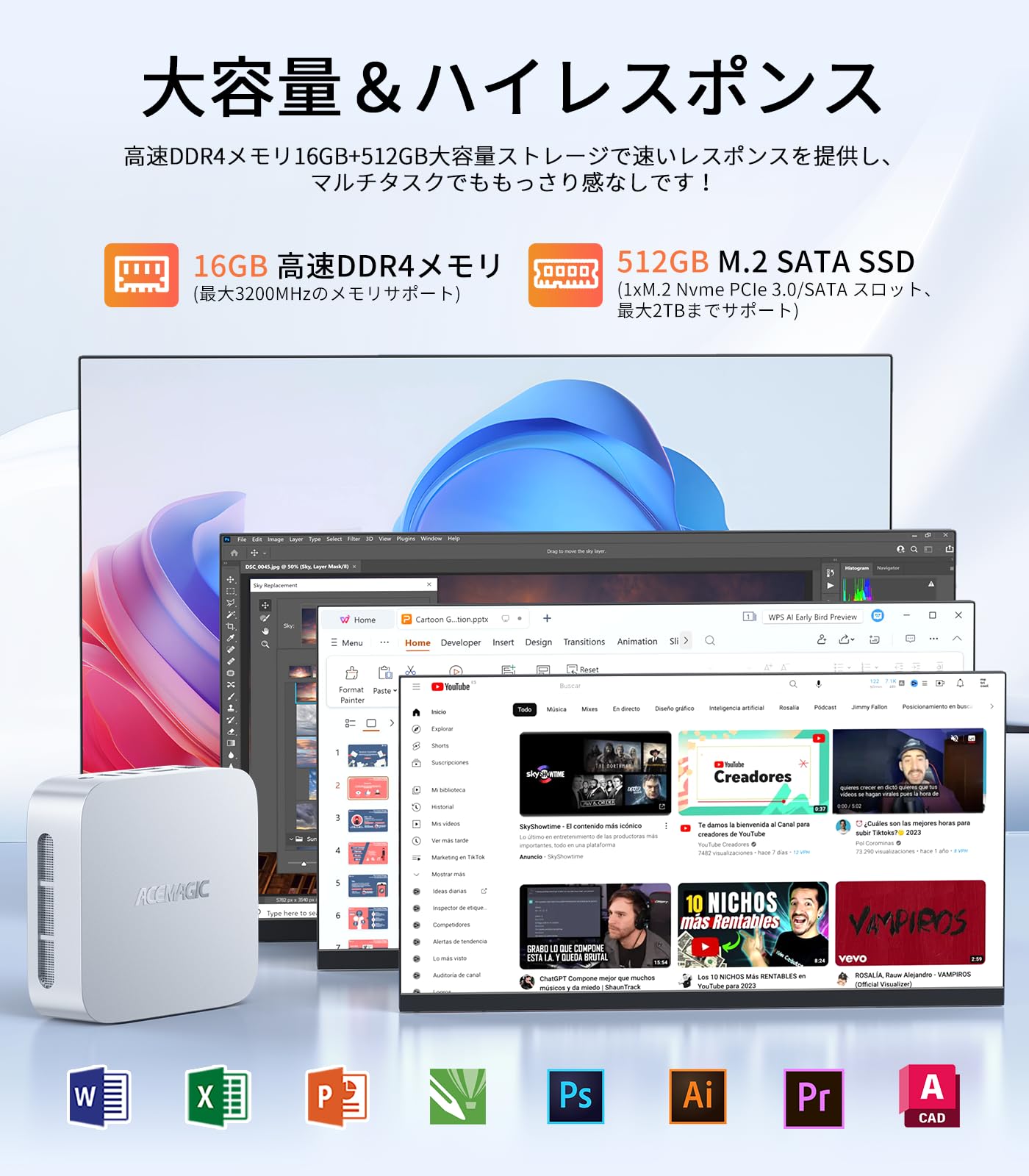 Amazon.co.jp: ミニpc インテル n150 mini pc 最大3.60GHz 4C/4T ミニ