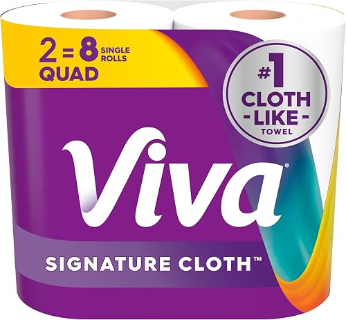 Viva Signature Cloth Paper Towels, Choose-A-Sheet Size, 2 Quad Rolls, 172 Sheets per Roll (Packaging May Vary)