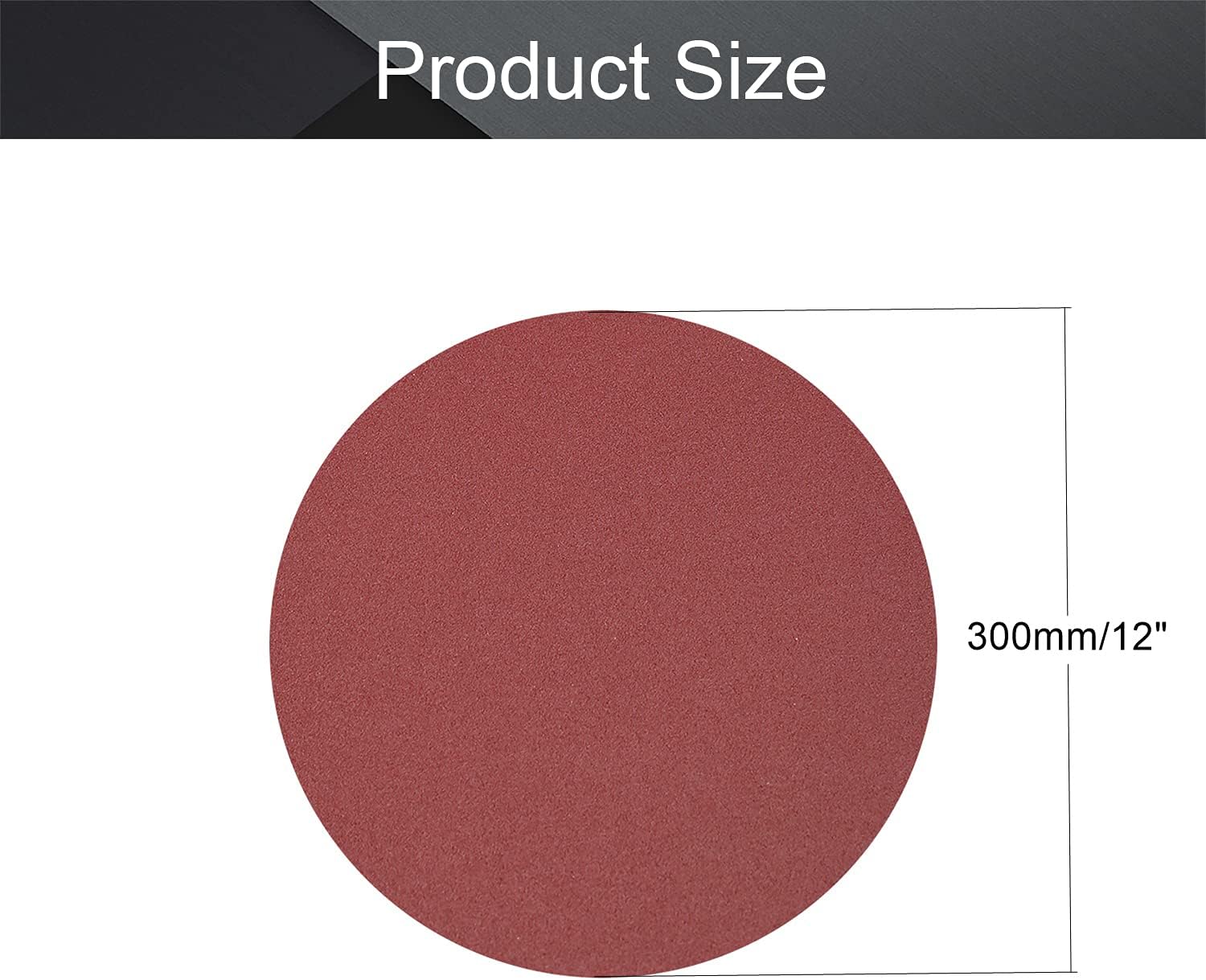 Utoolmart PSA Sanding Discs, 12-inch 100 Grits Self Stick Adhesive Back Sandpaper, No-Hole Aluminum Oxide Sanding Paper, for Random Orbital Sander, Wood, Metal Polishing, 8 Pcs