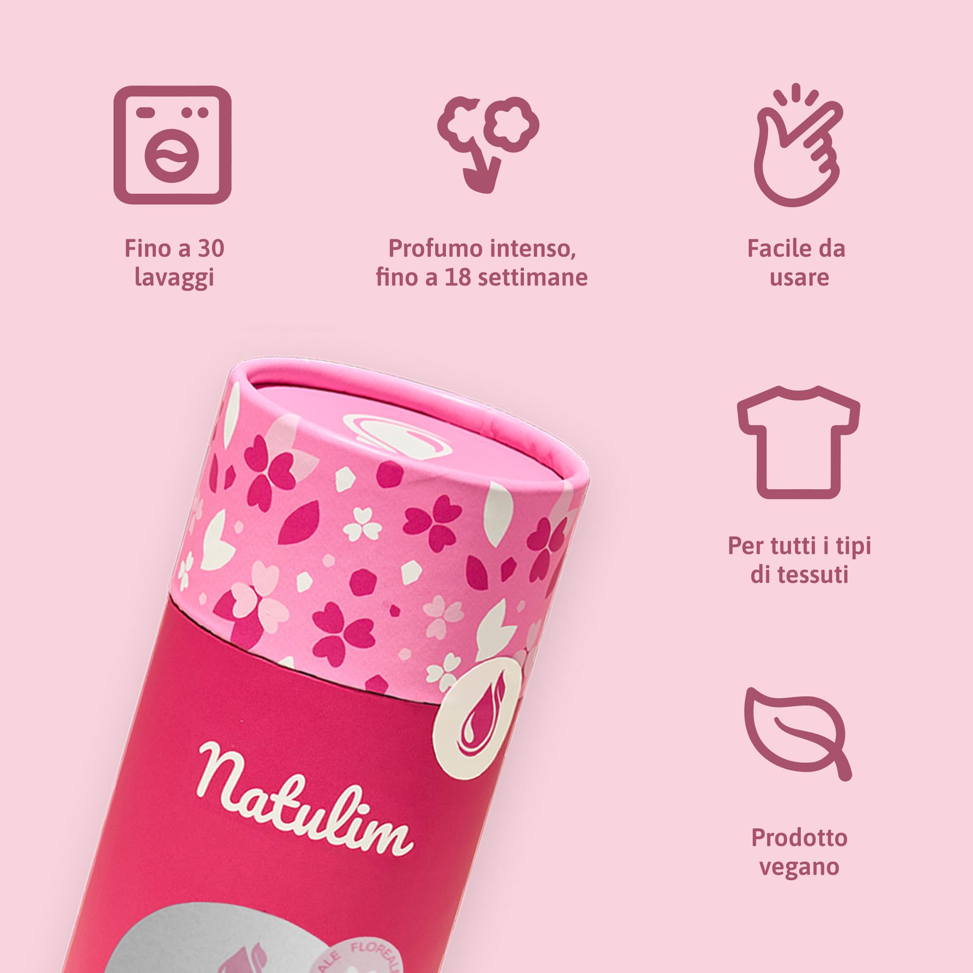 Perle Profumate per Lavatrice (150 lavaggi) – Profumo a Lunga Durata – Senza Sostanze Chimiche – Adatte Alle Pelli Sensibili – Profumo Floreale – Confezione da 5