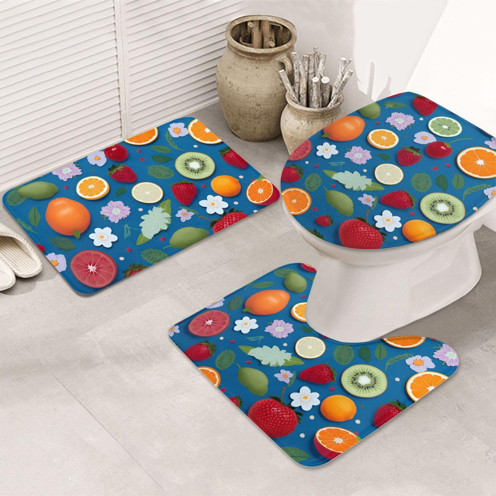 Tapis de salle de bain antidérapant lot de 3 pour éviter les sols mouillés