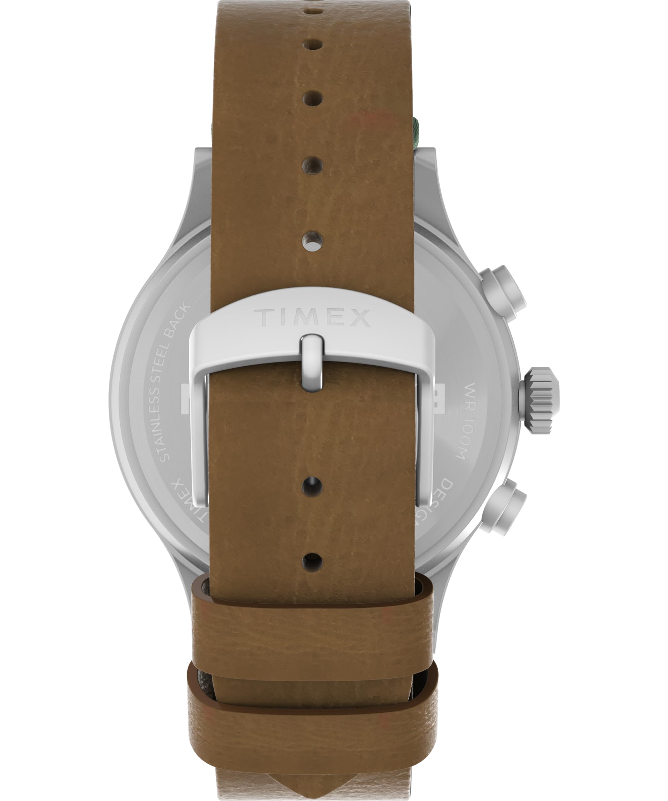 Timex Zegarek Męski Expedition North 42 mm, Brązowa Skóra, Pasek Wegański, Szybkozłączka, Szara Tarcza IP, Stalowa Obudowa TW2Y29900