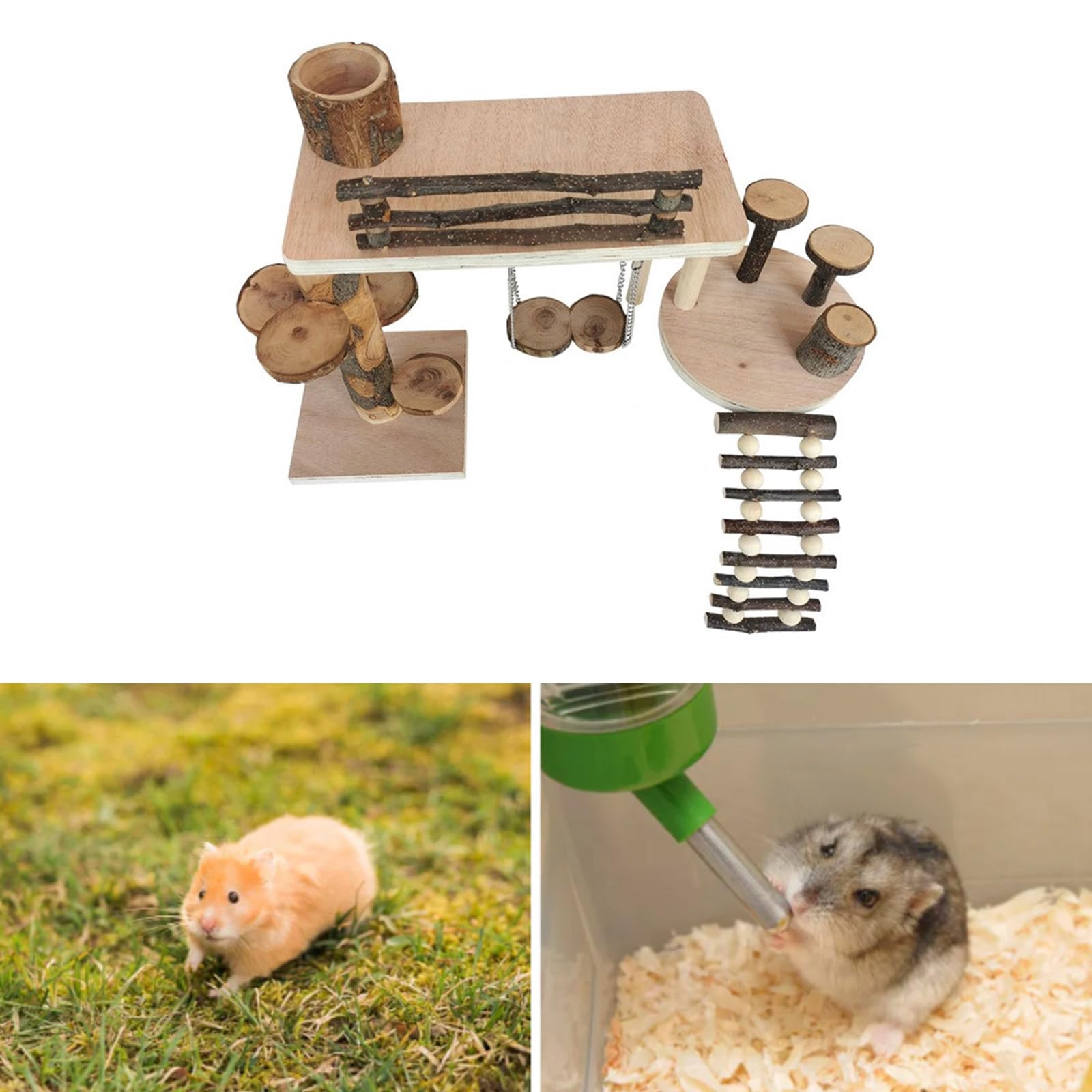 Hamsterkäfig Leiter Spielzeug für kleine Haustiere Holz Plattform Eichhörnchen Schaukel Spielzeug Zubehör Kleintier Kletterspielzeug
