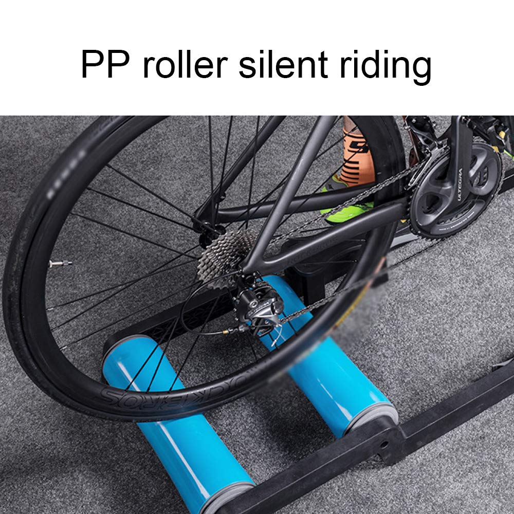 Bicicletas Trainer Rodillos de Aluminio Cubierta retráctil Rodillo estacionario Ciclismo Aptitud del Ejercicio del Soporte de reducción de Ruido de extensión portátil Plegable