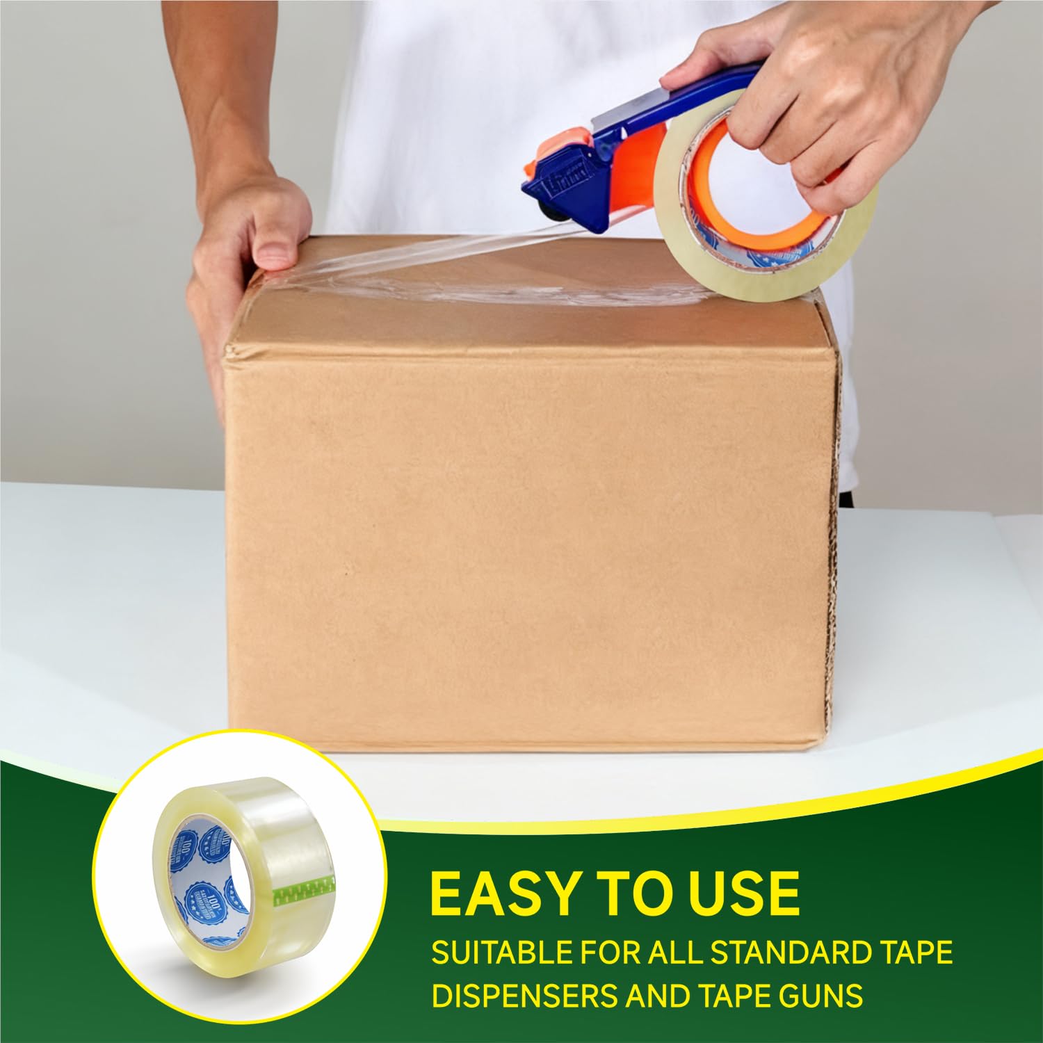 Transparent Packaging Tape, 36 Rolls - 2.0mil x 2.0in x 55yards, Clear Shipping Tape for Boxes, Packing, Office, Moving - Strong Adhesion, Easy Tear, for Sealing & Packaging - Ships from California