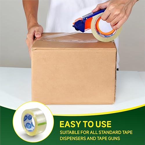 Miniatura 8 de Cinta de embalaje de alta calidad de 2.0 mil de 3 pulgadas x 110 yardas (24 rollos) Cinta de embalaje transparente para envío, cinta adhesiva